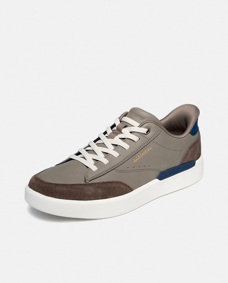 Sapatilhas Casual com Slip Ins Natural-3