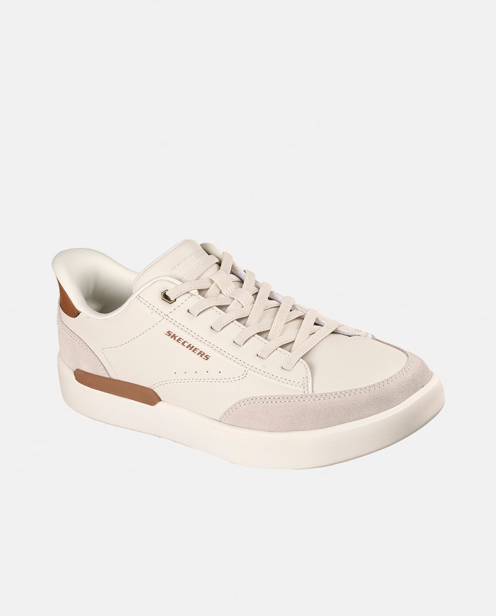 Sapatilhas Casual com Slip Ins Branco Osso-2