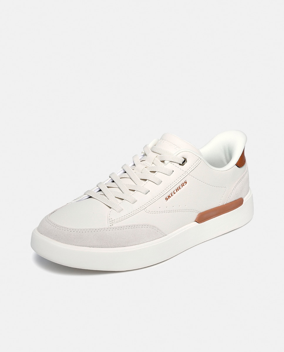 Sapatilhas Casual com Slip Ins Branco Osso-3