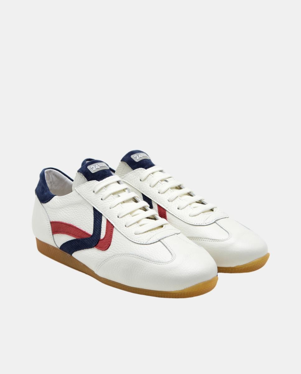 Sapatilhas de Atacadores em Pele - Branco Multicolor-3