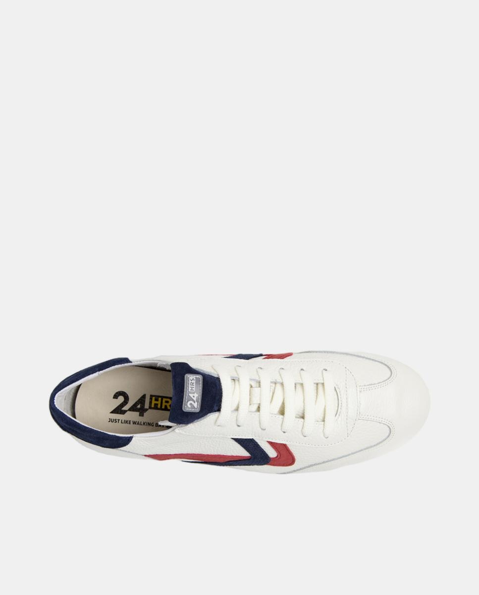 Sapatilhas de Atacadores em Pele - Branco Multicolor-4