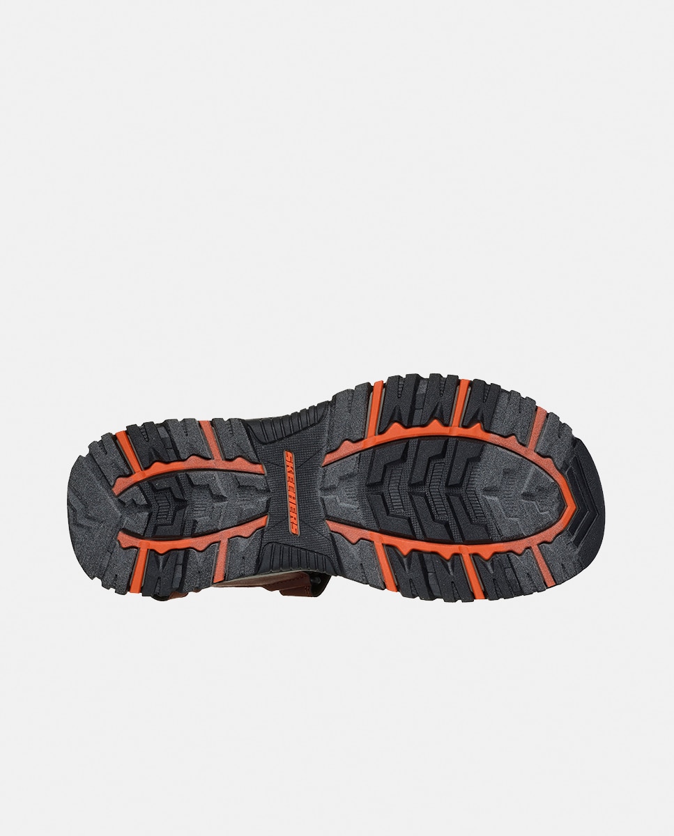 Sandálias com Ajuste de Velcro Triplo Castanho-4