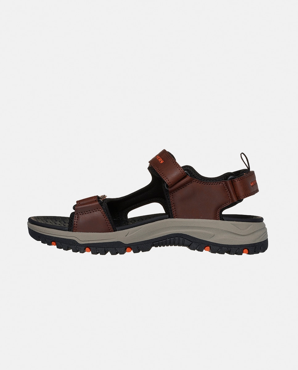 Sandálias com Ajuste de Velcro Triplo Castanho-5