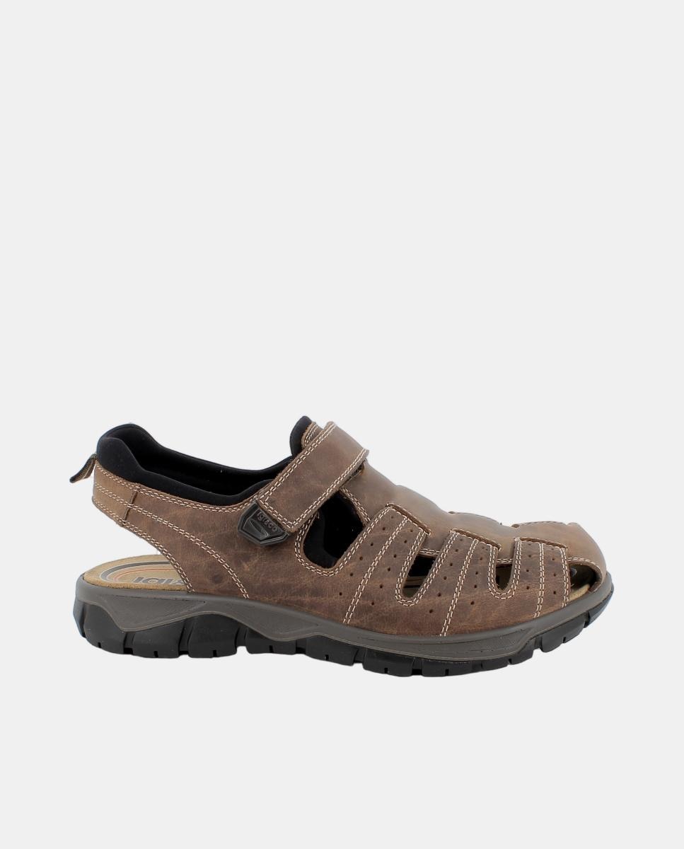 Imagem 0 de Sandálias em Pele com Fecho de Velcro - Castanho-Claro