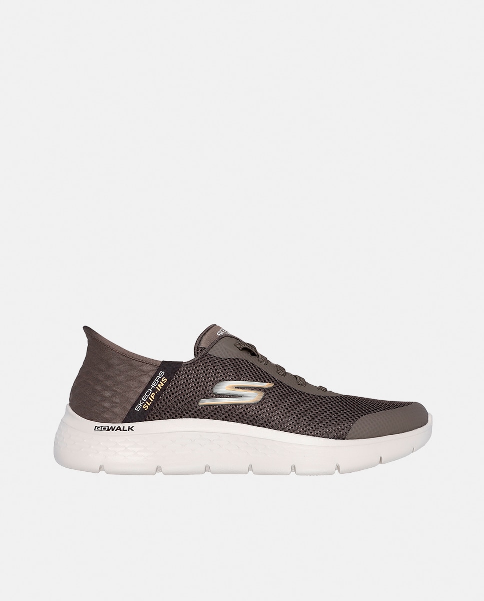 Sapatilhas Slip-in: GO WALK Flex Tipo Running Baixas Castanho-1