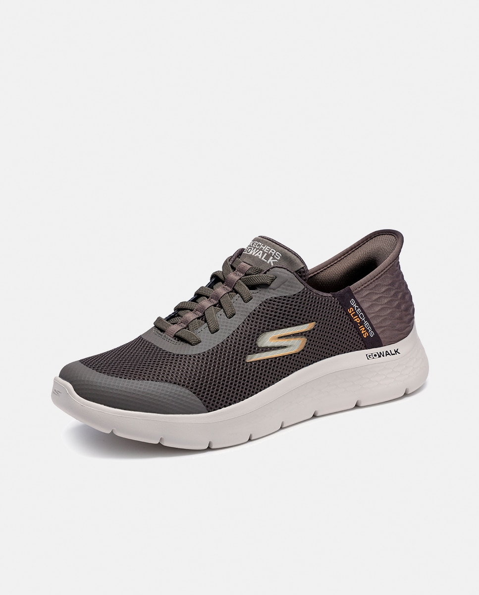 Sapatilhas Slip-in: GO WALK Flex Tipo Running Baixas Castanho-3