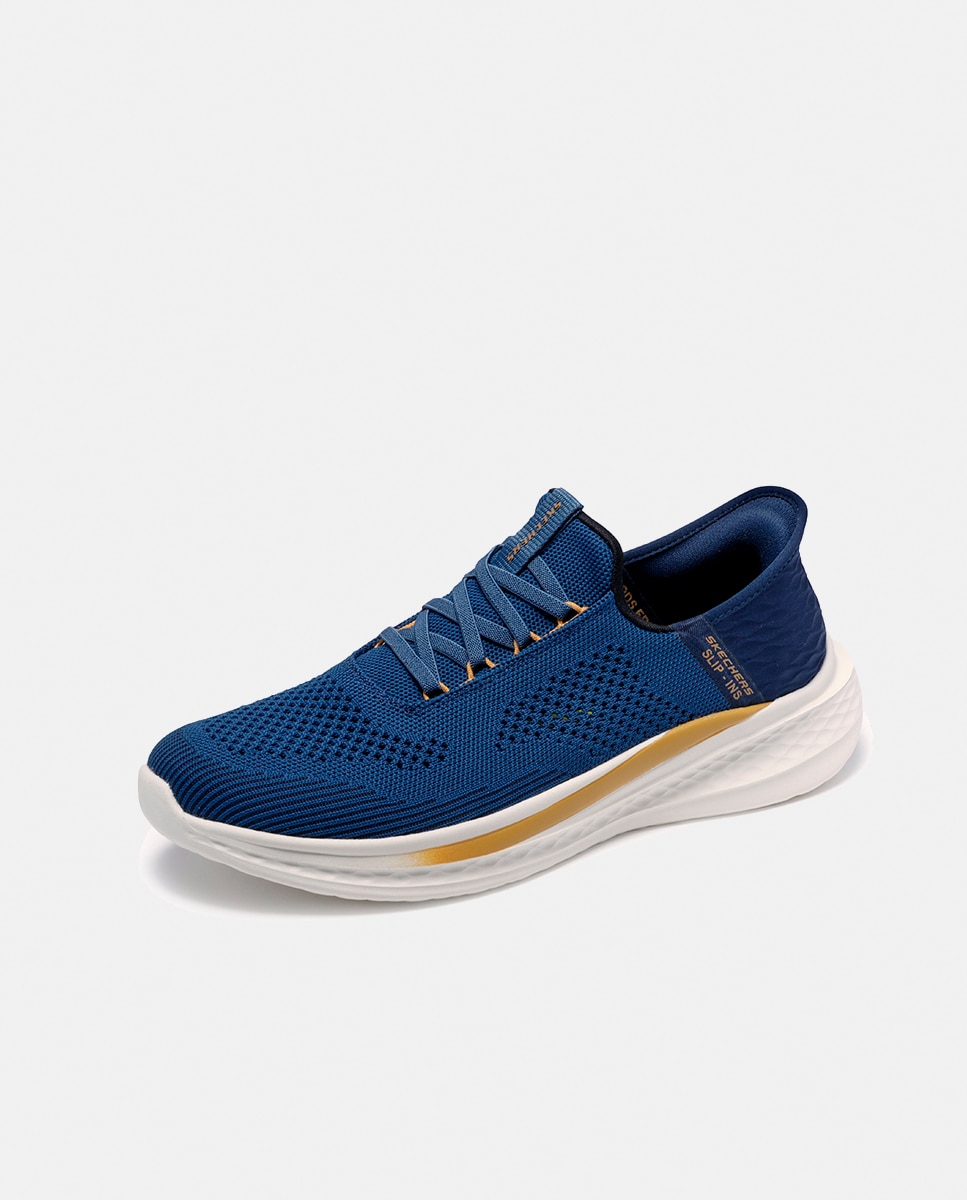 Sapatilhas Casual com Slip Ins Azul denim-3