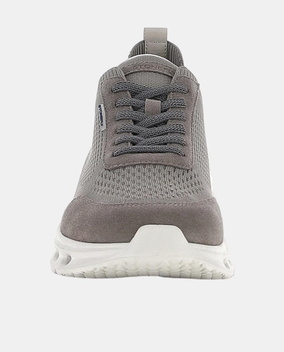 Sapatilhas com Atacadores Knit Cinzento-4