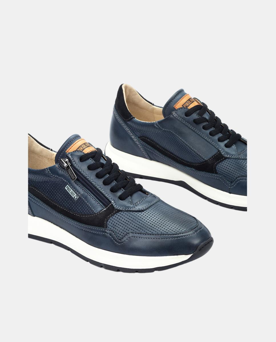 Sapatilhas em Pele Azul-4