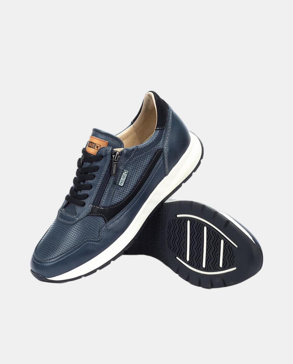 Sapatilhas em Pele Azul-5