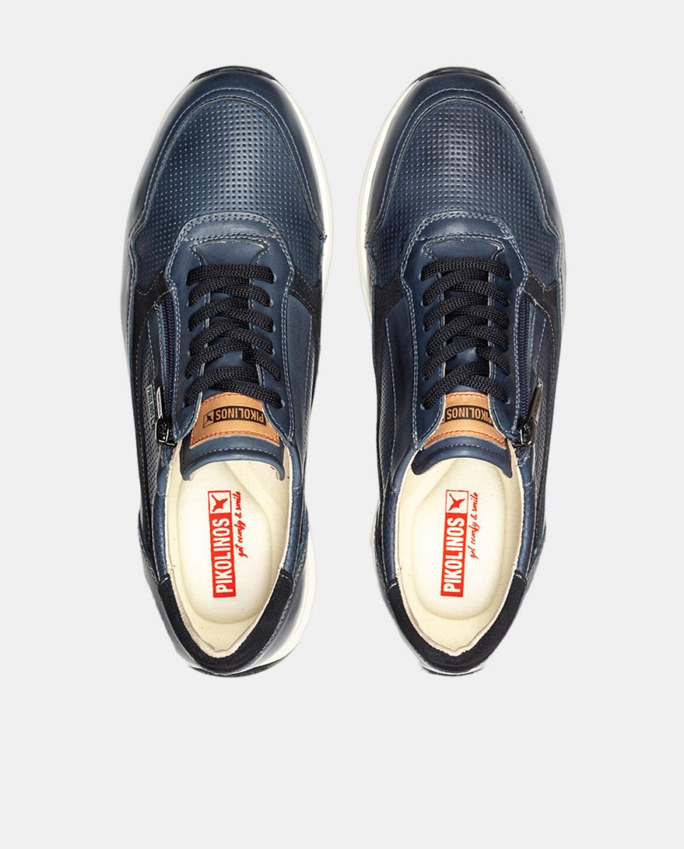 Sapatilhas em Pele Azul-6