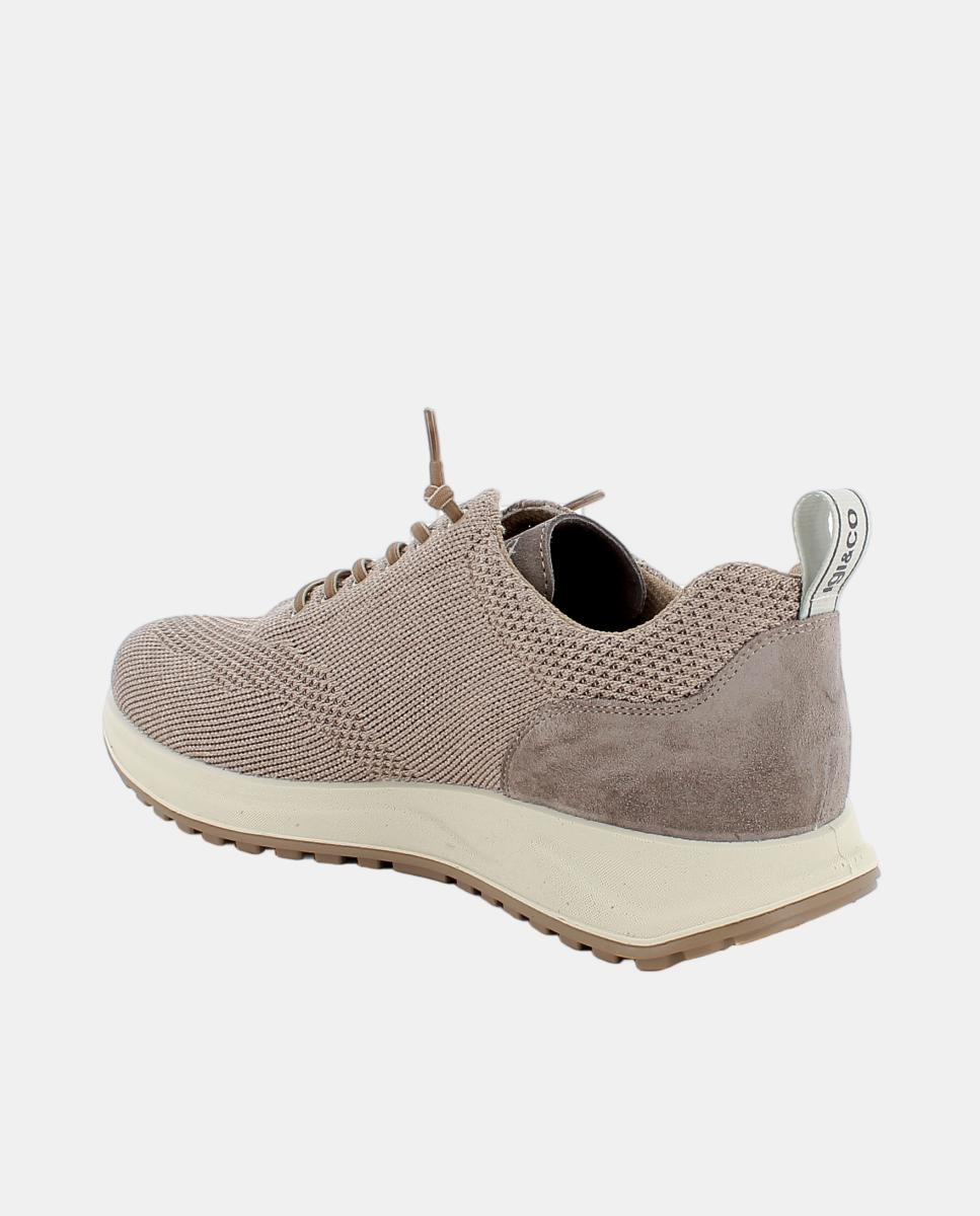 Sapatilhas em Tecido Flyknit com Fecho de Cordão Elástico e Palmilha Amovível em Pele - Bege Natural-3