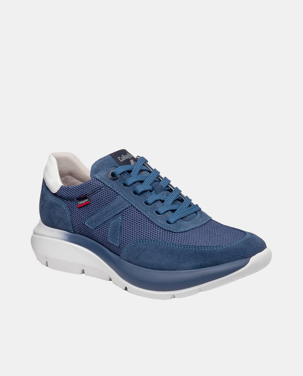 Imagen 2 de Deportivo de cordones de hombre de piel - Callaghan - Azul Océano Azul Océano