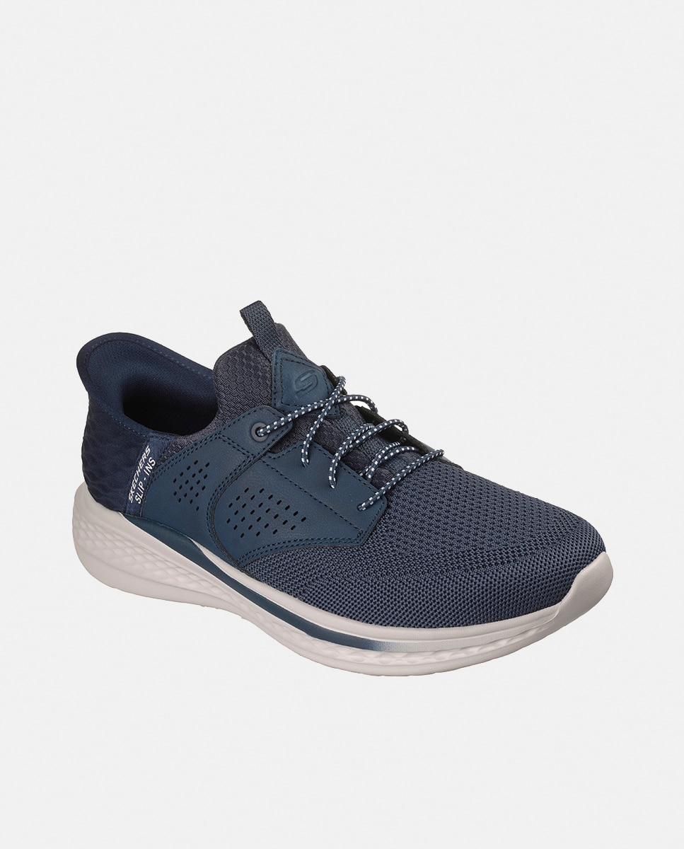 Sapatilhas Casual com Slip Ins Azul-marinho-3