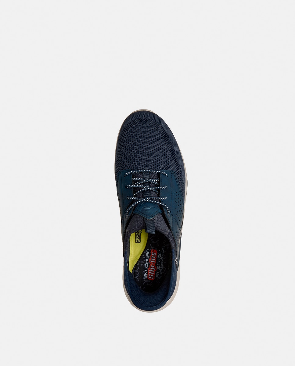 Sapatilhas Casual com Slip Ins Azul-marinho-4