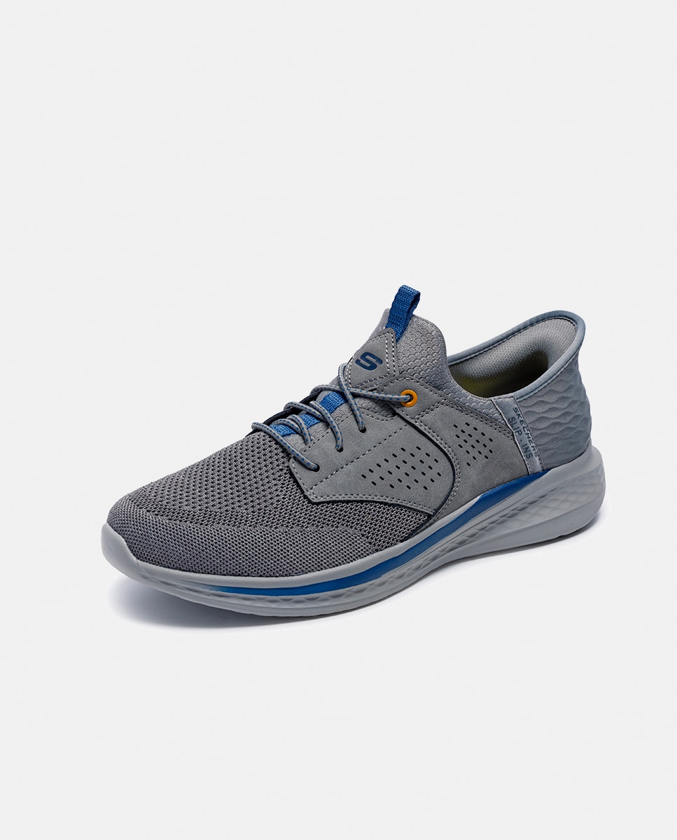 Sapatilhas Casual com Slip Ins Cinzento-3