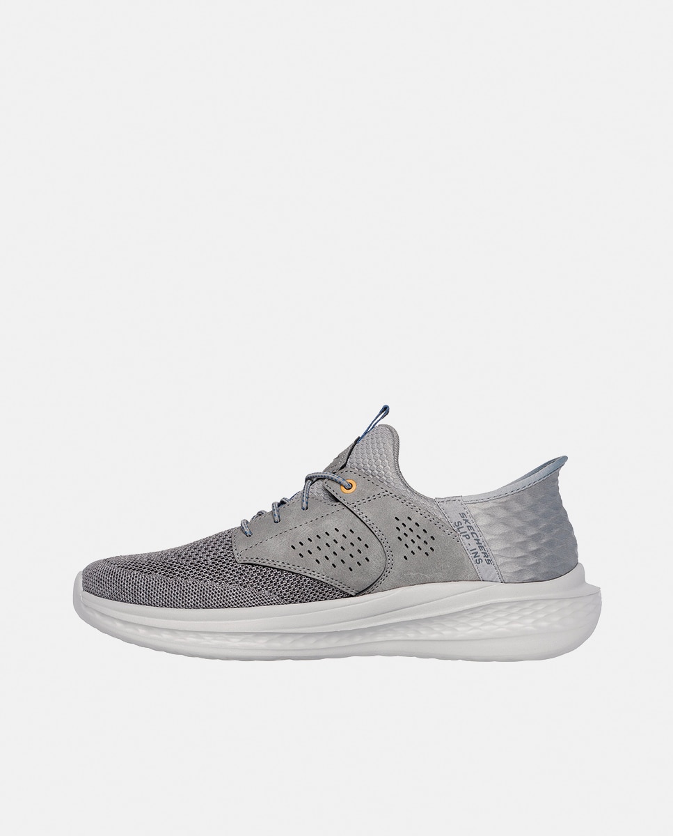 Sapatilhas Casual com Slip Ins Cinzento-4