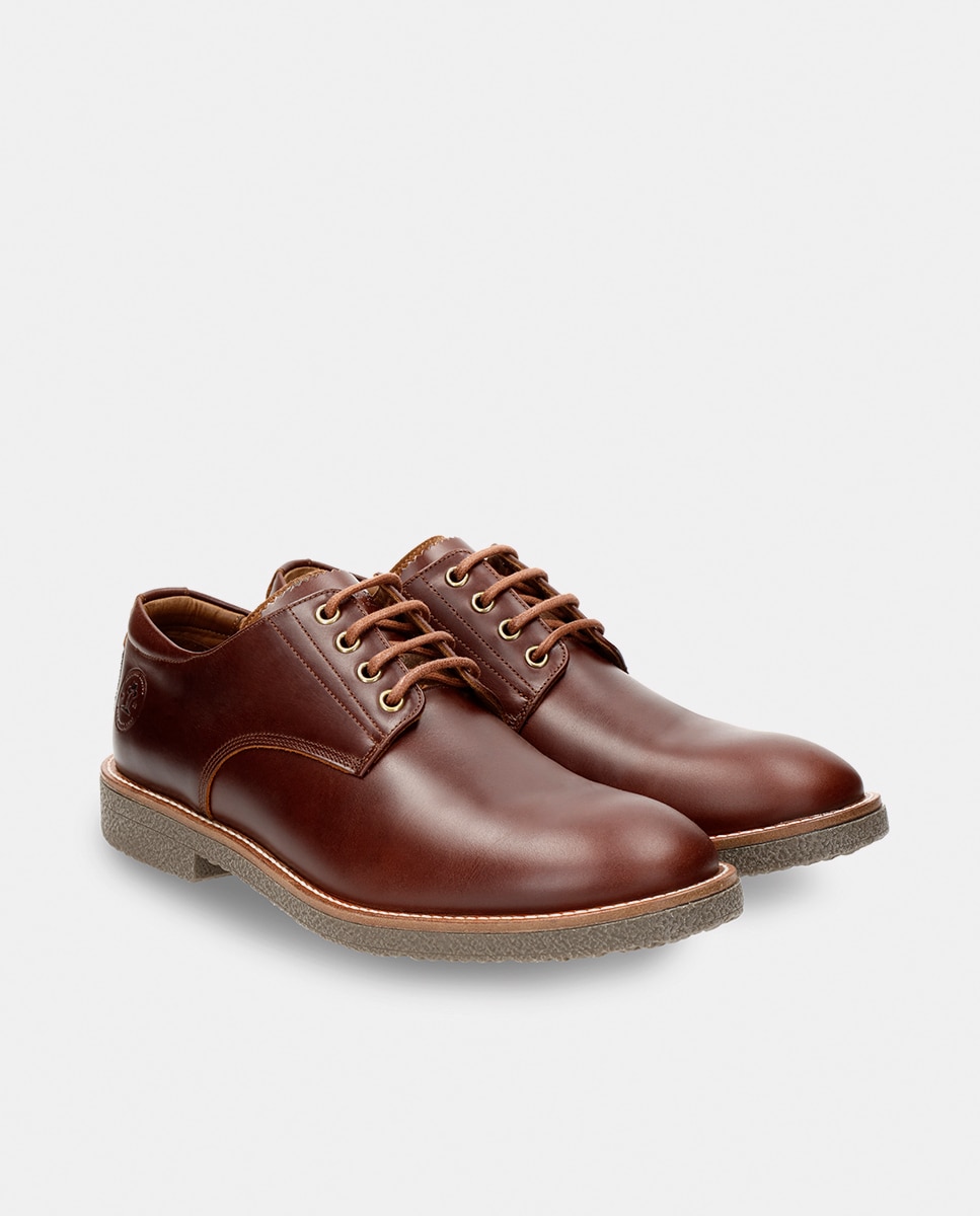 Sapatos de Atacadores em Pele com Forro em Pele Couro-3