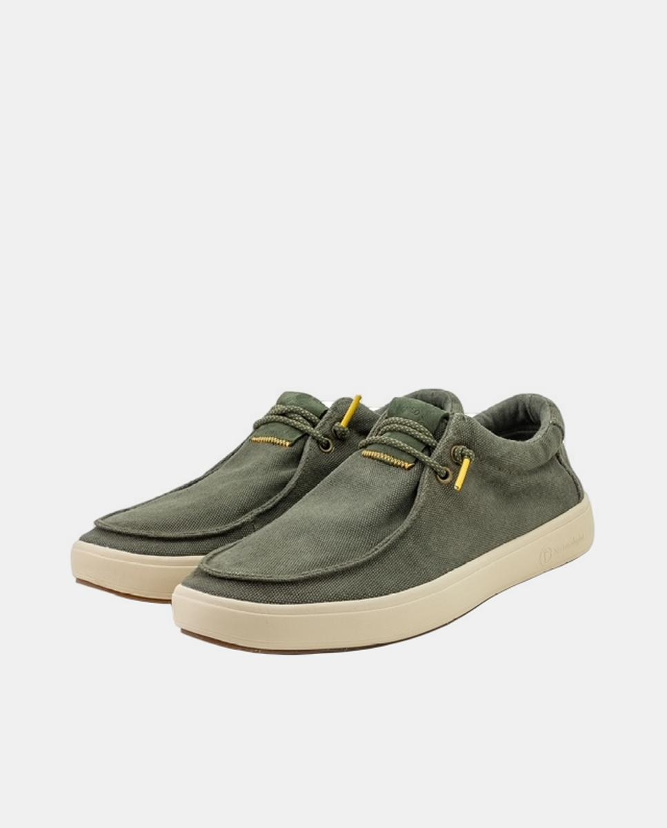 Wallabee de lona desgastado ultraligero antideslizante easy on - Natural World - Verde militar Verde militar-3