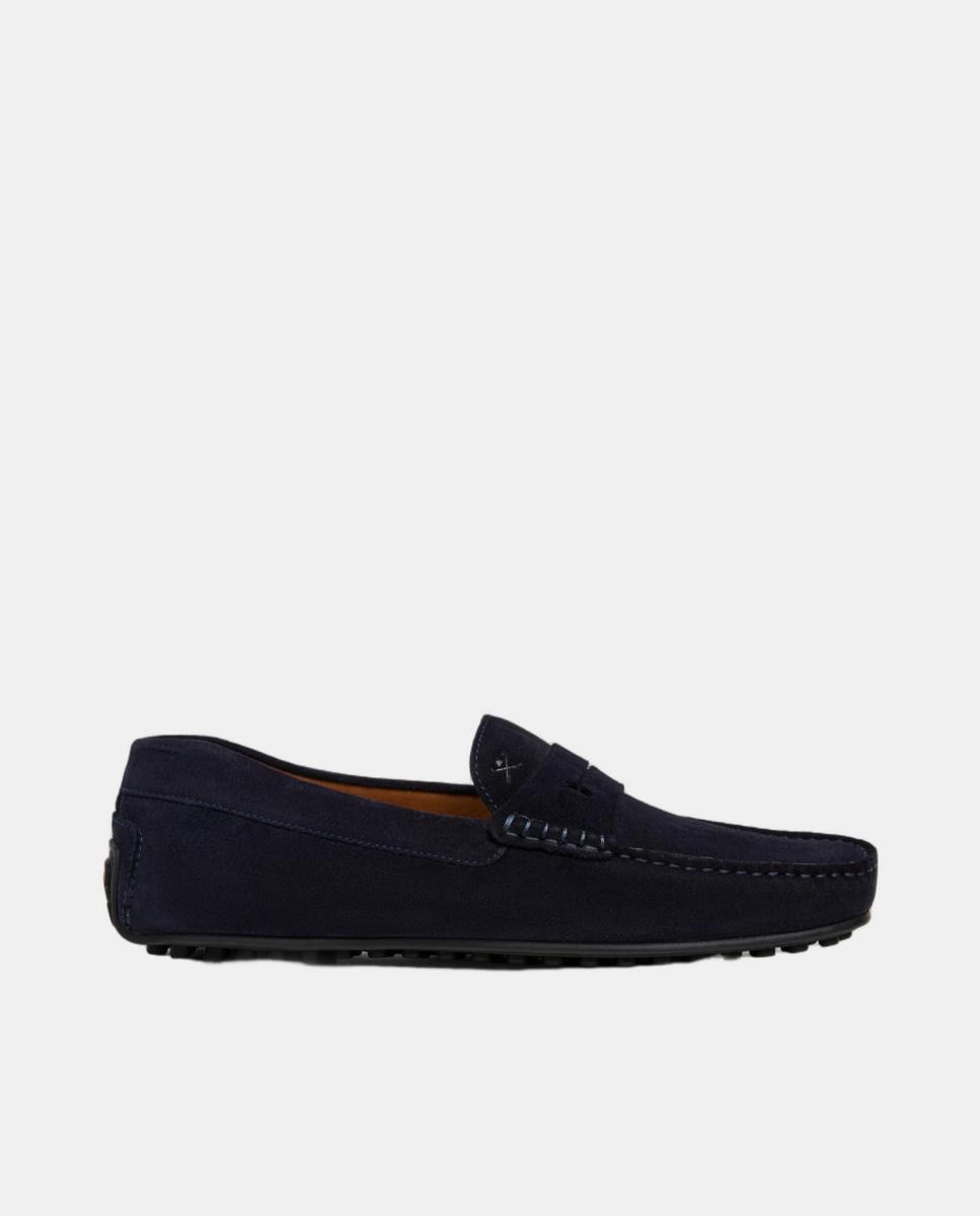 Hackett - Mocasin driver de hombre de ante con antifaz..