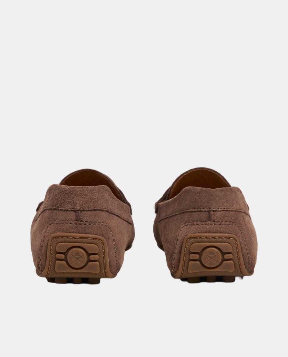 Mocassins de Camurça com Travessão Natural-4