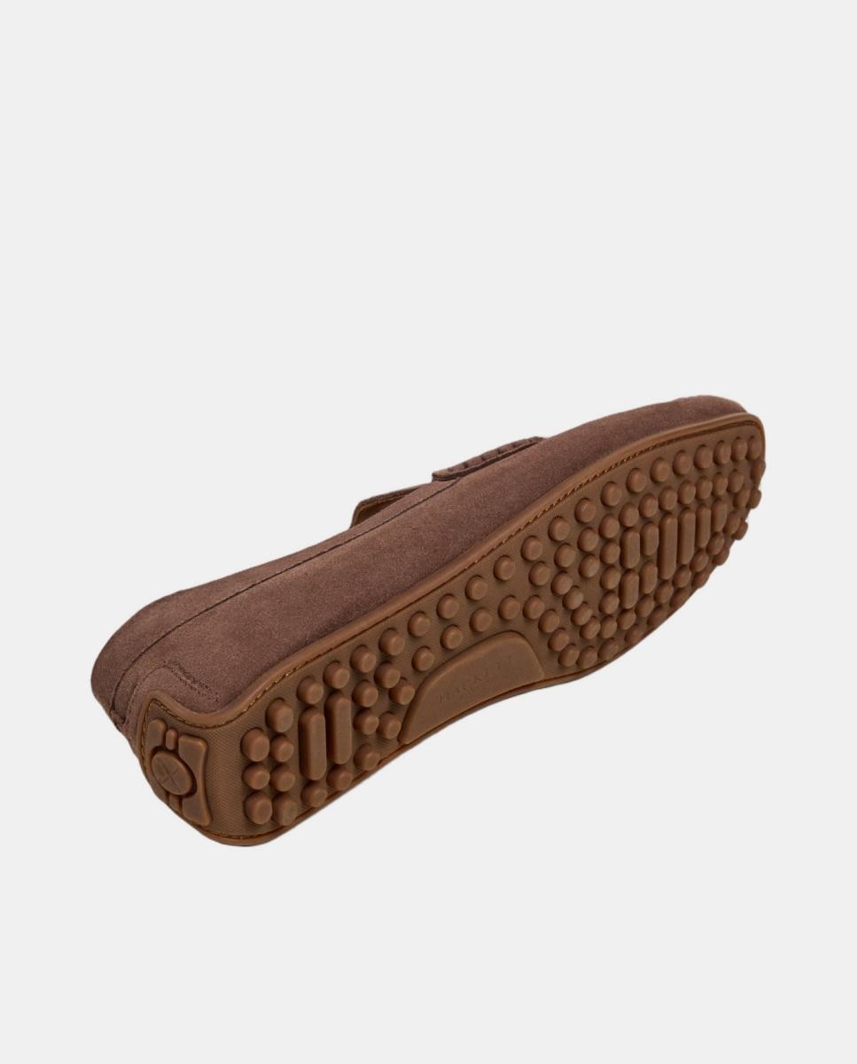 Mocassins de Camurça com Travessão Natural-6
