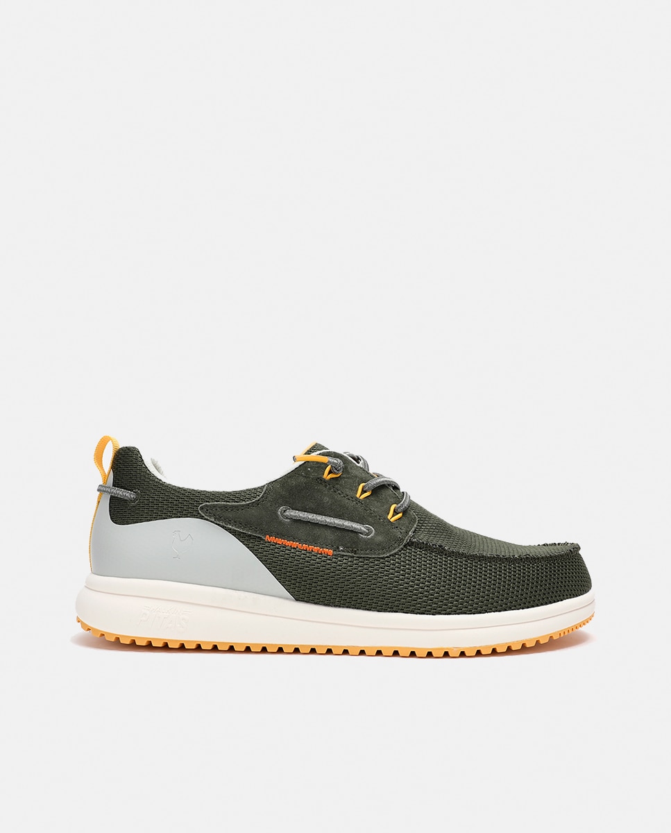 Náuticos em Materiais Reciclados e Algodão com Sola Antiderrapante Verde-militar-5