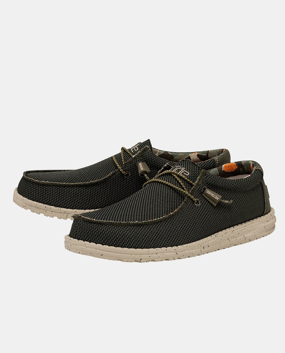 Sapatos de Atacadores Wally Sox com Sola Ultralight e Fecho Elástico Caqui-2