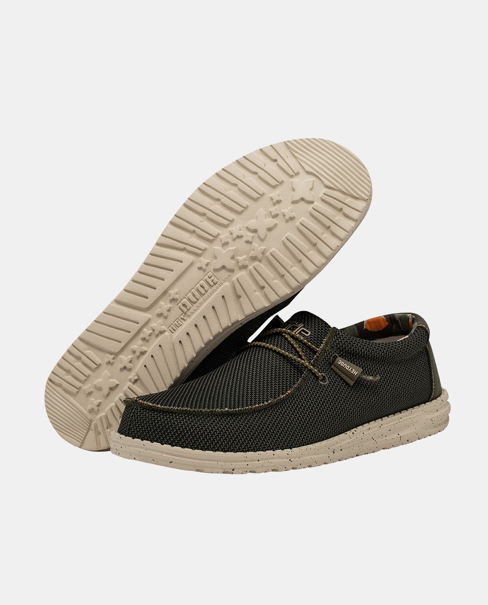 Sapatos de Atacadores Wally Sox com Sola Ultralight e Fecho Elástico Caqui-3