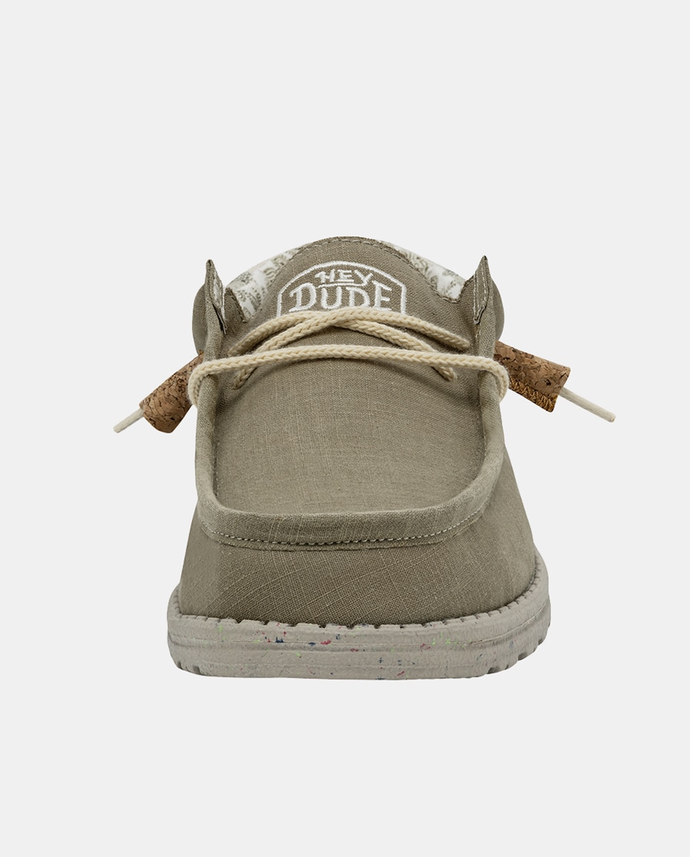 Sapatos de Atacadores Wally Linen com Sola Ultralight e em Lona Taupe-5