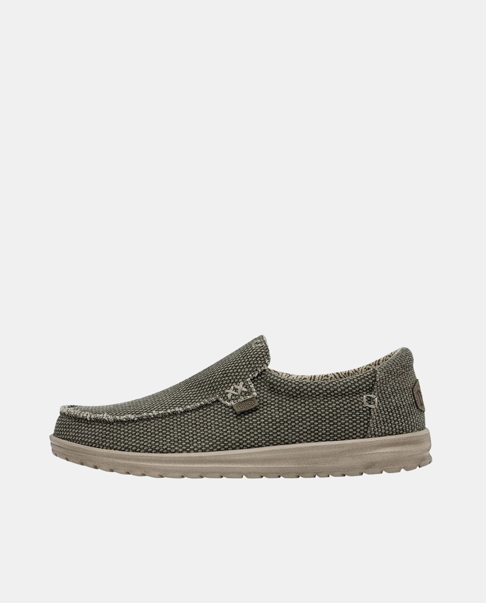 Mocassins Mikka Braided em Algodão Orgânico Caqui-1