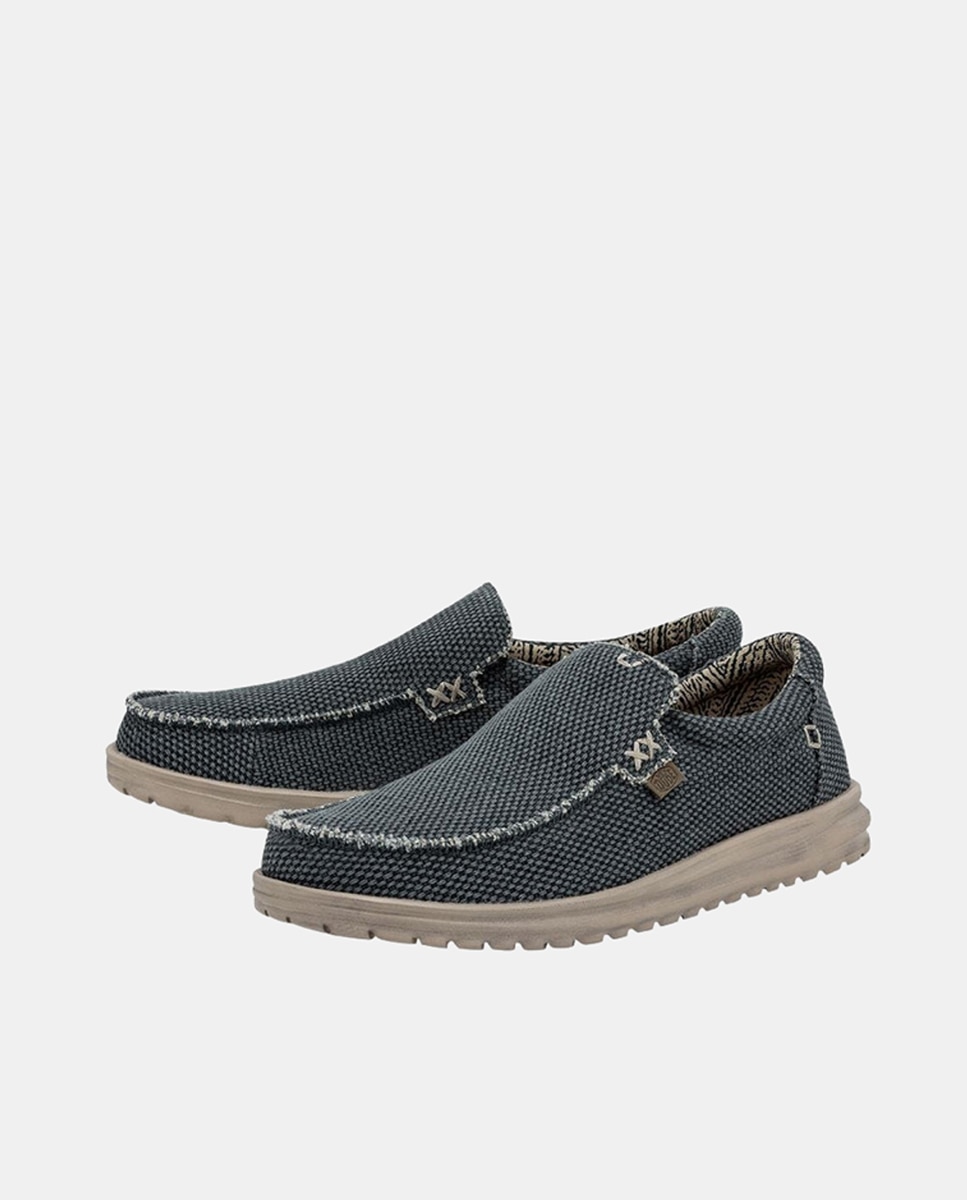 Imagen 2 de Mocasines Mikka Braided hombre en algodón orgánico - Azul Azul