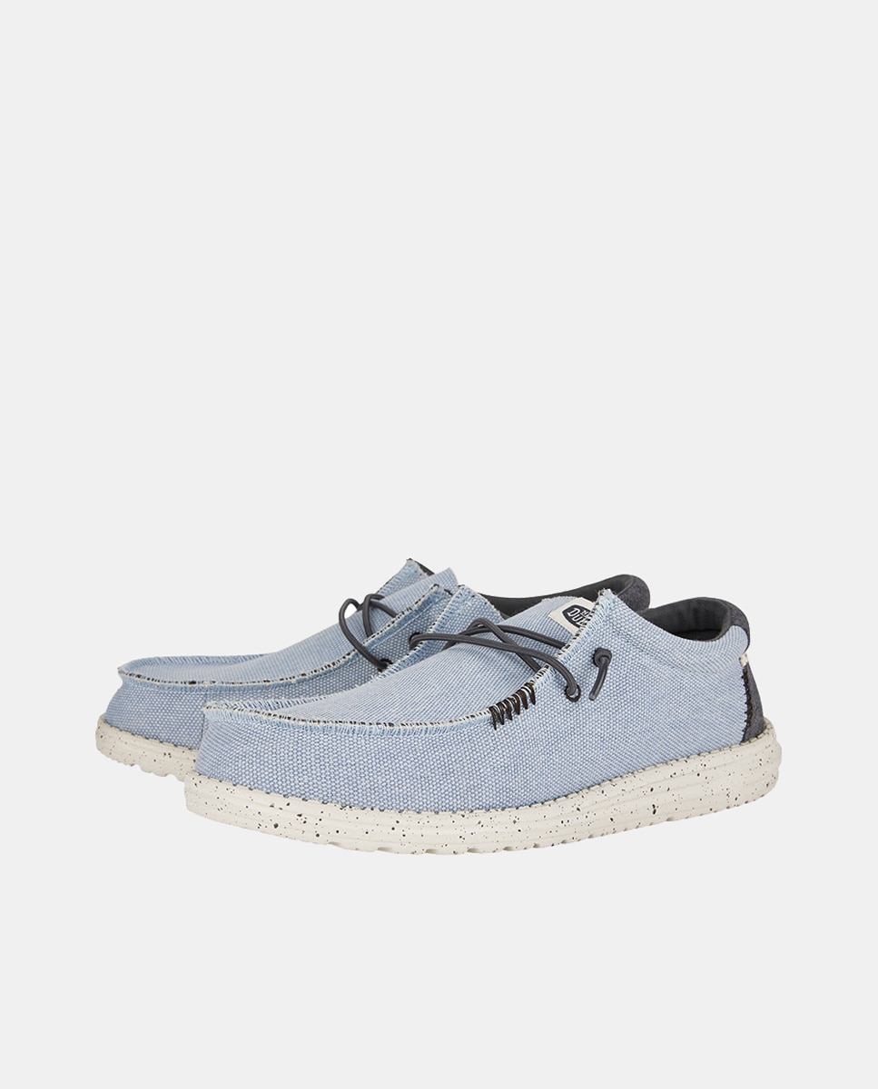 Sapatos de Atacadores Wally Coastline Jute em Têxtil Azul-claro-2