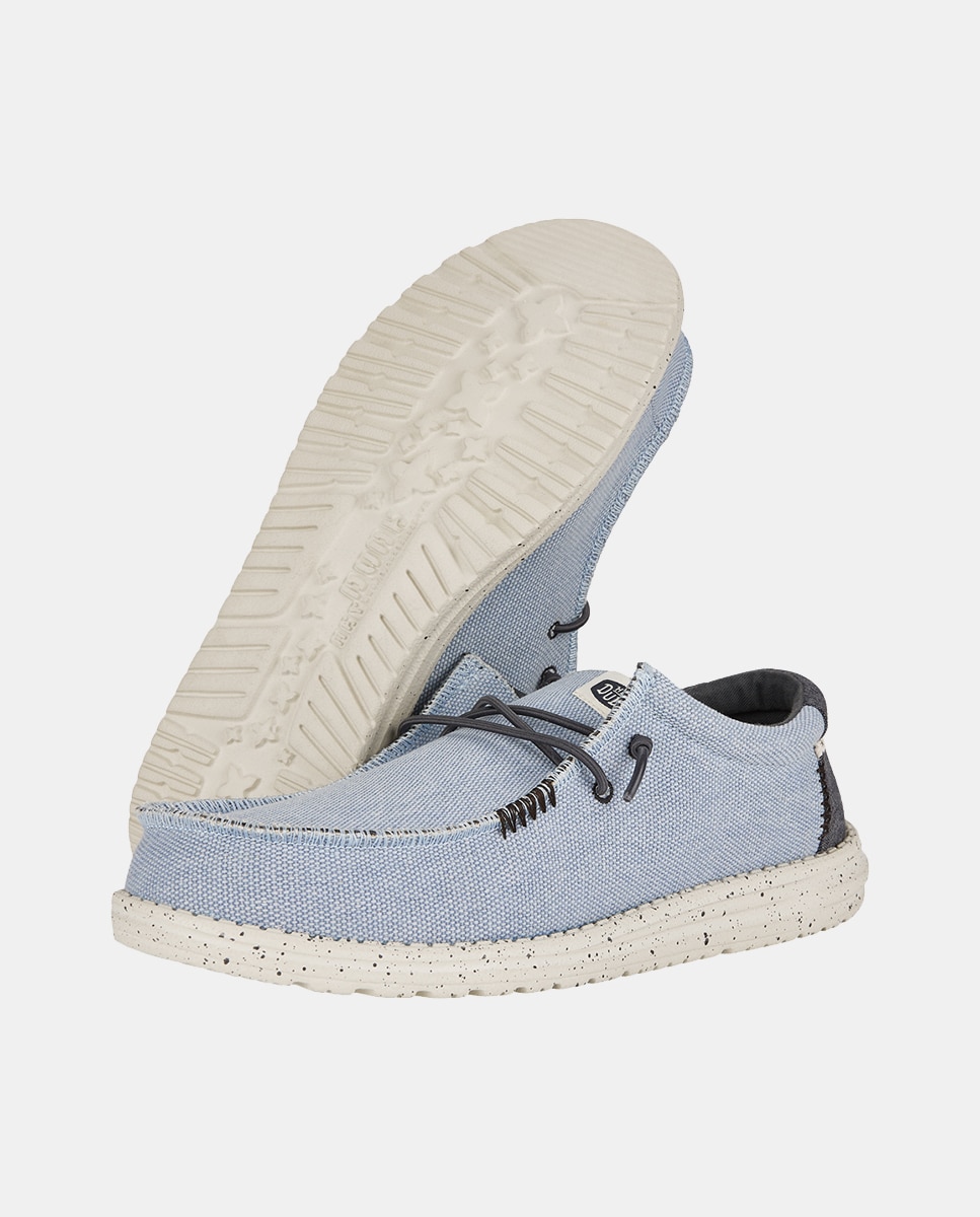 Sapatos de Atacadores Wally Coastline Jute em Têxtil Azul-claro-3