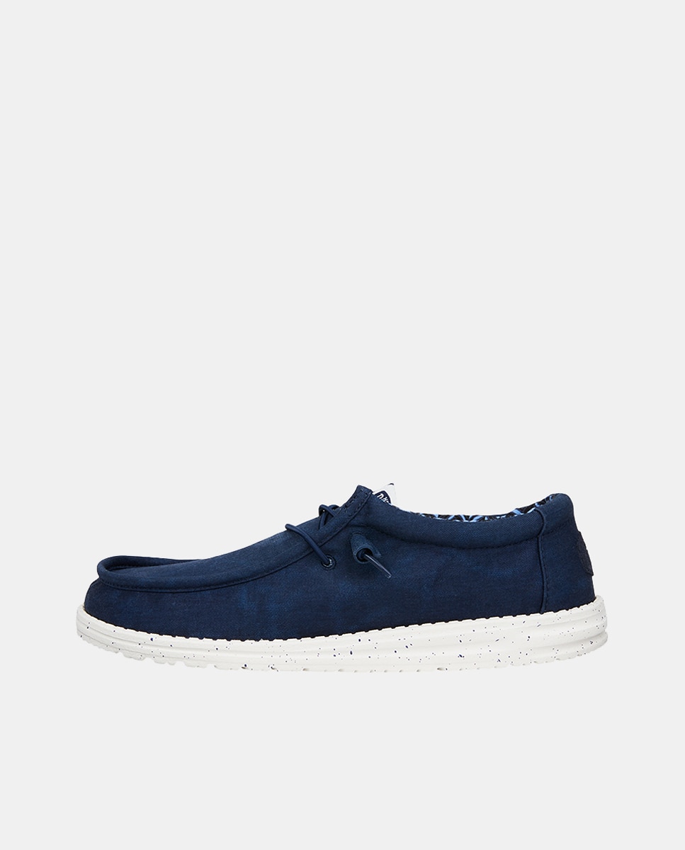 Sapatos de Atacadores Wally Canvas em Lona Azul-marinho-1