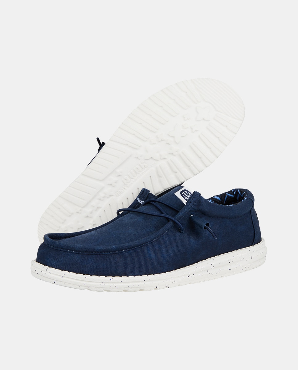 Sapatos de Atacadores Wally Canvas em Lona Azul-marinho-3