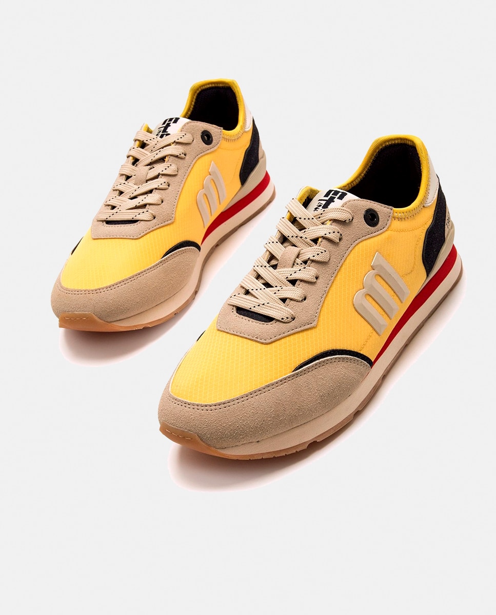 Sapatilhas Modelo Joggo de Estilo Retro Running Amarelo-2