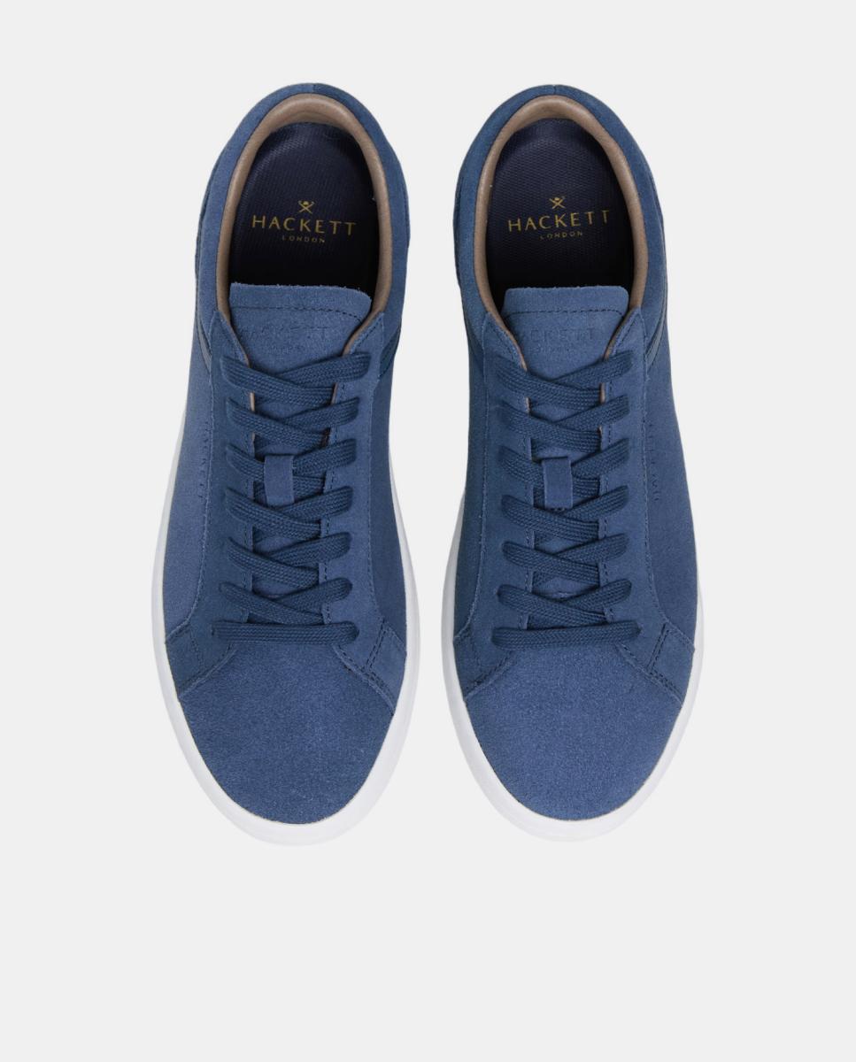 Sapatilhas Desportivas Beck Vibes de Camurça com Detalhes em Pele Azul-2