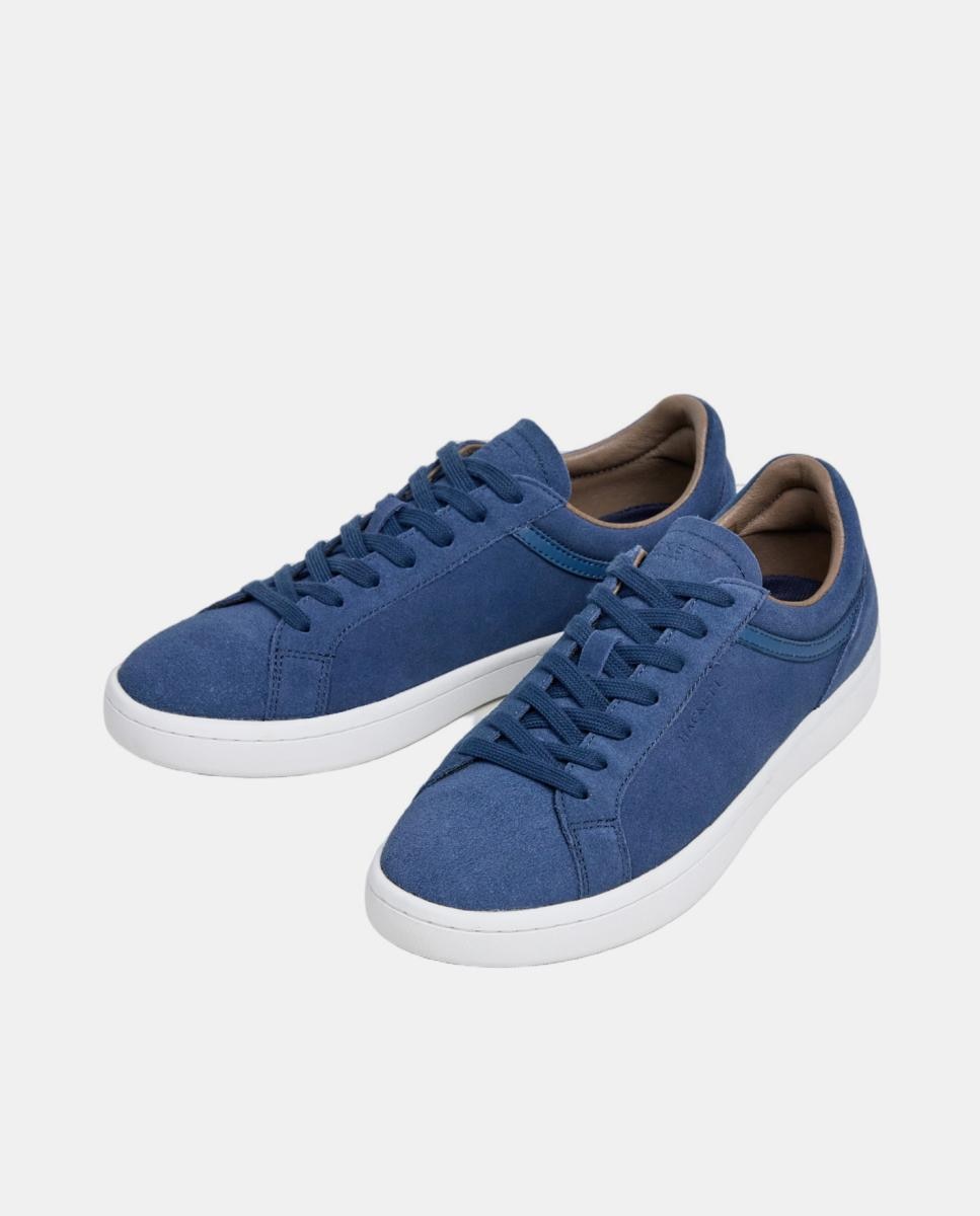 Sapatilhas Desportivas Beck Vibes de Camurça com Detalhes em Pele Azul-3