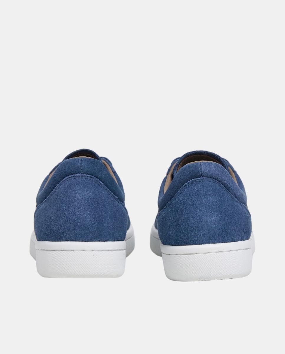 Sapatilhas Desportivas Beck Vibes de Camurça com Detalhes em Pele Azul-4