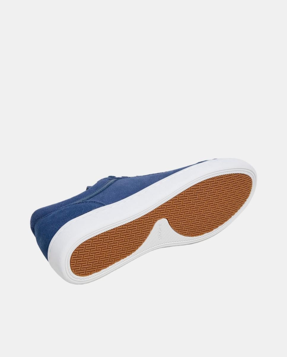 Sapatilhas Desportivas Beck Vibes de Camurça com Detalhes em Pele Azul-6