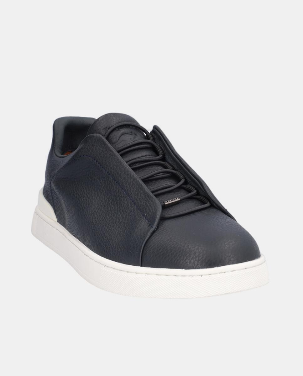 Sapatos Desportivos em Pele com Atacadores Elásticos Azul-marinho-3