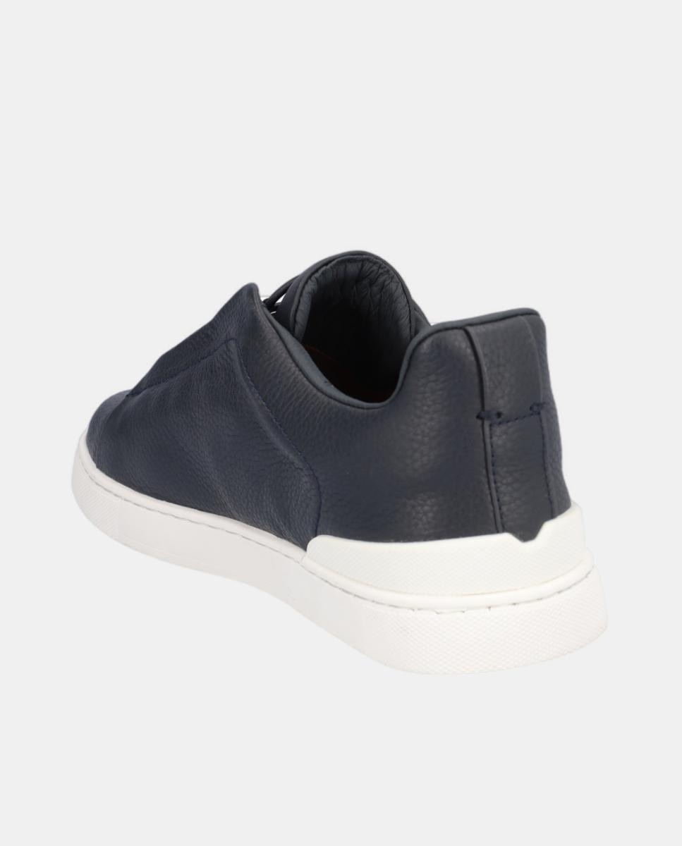 Sapatos Desportivos em Pele com Atacadores Elásticos Azul-marinho-6