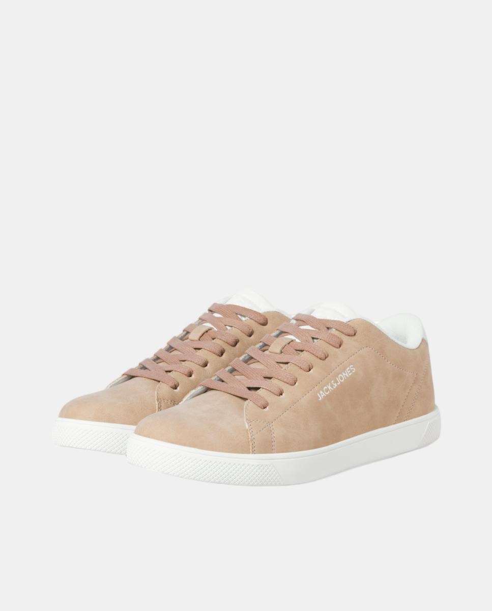 Sapatilhas Baixas com Efeito de Pele Castanho caramelo-3