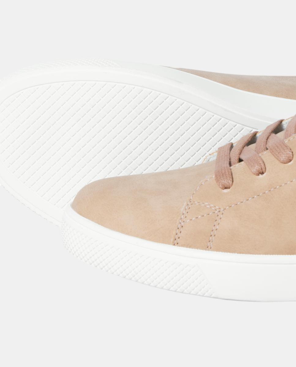 Sapatilhas Baixas com Efeito de Pele Castanho caramelo-5