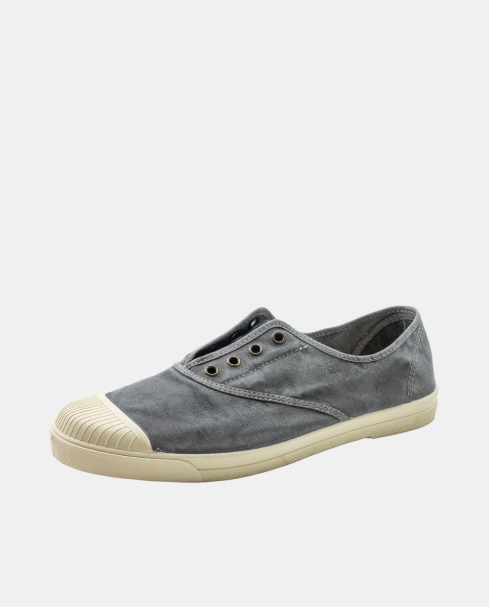 Imagen 2 de Zapatilla inglesa de lona tintada envejecida con elástico - Natural World - Verde militar Gris