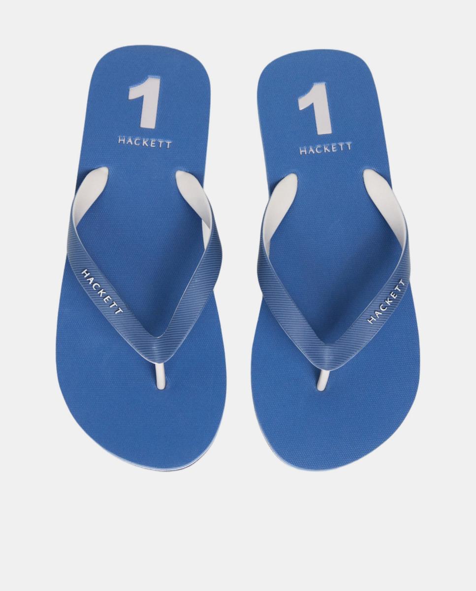 Chinelos Tipo Flip Flop com Logótipo na Tira Azul-2