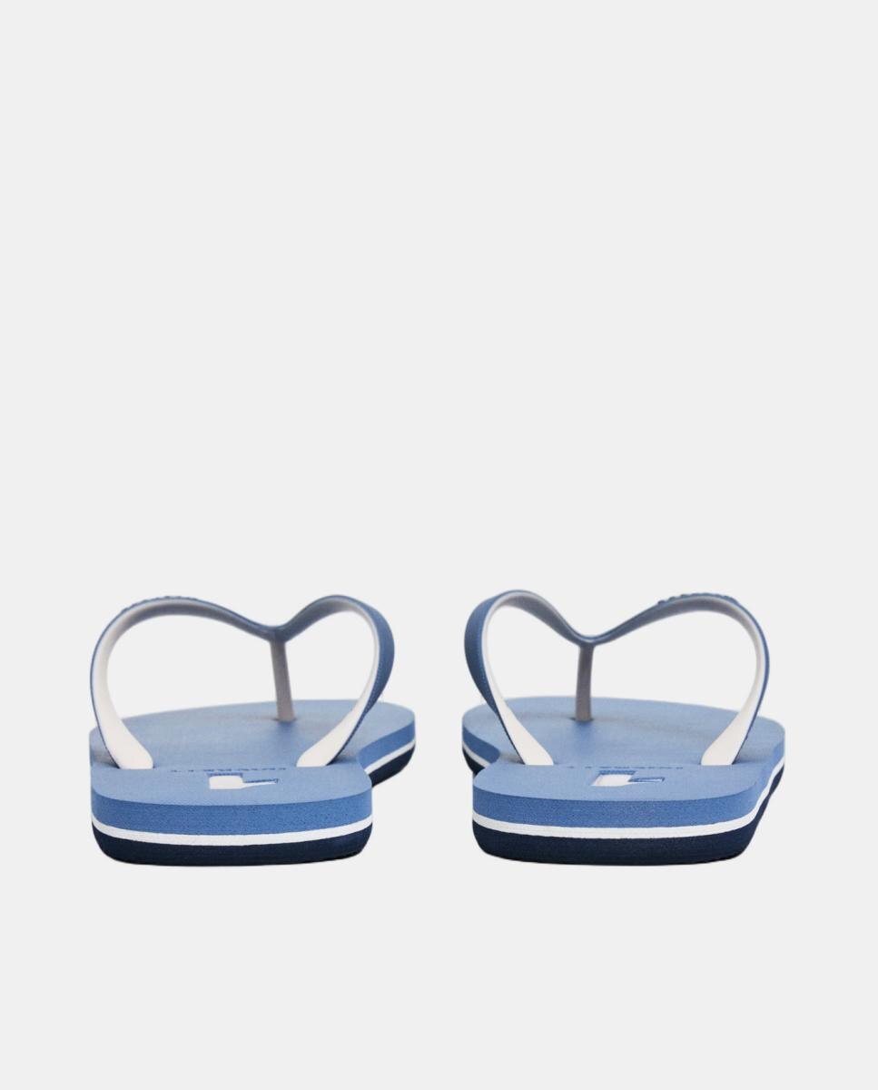 Chinelos Tipo Flip Flop com Logótipo na Tira Azul-4