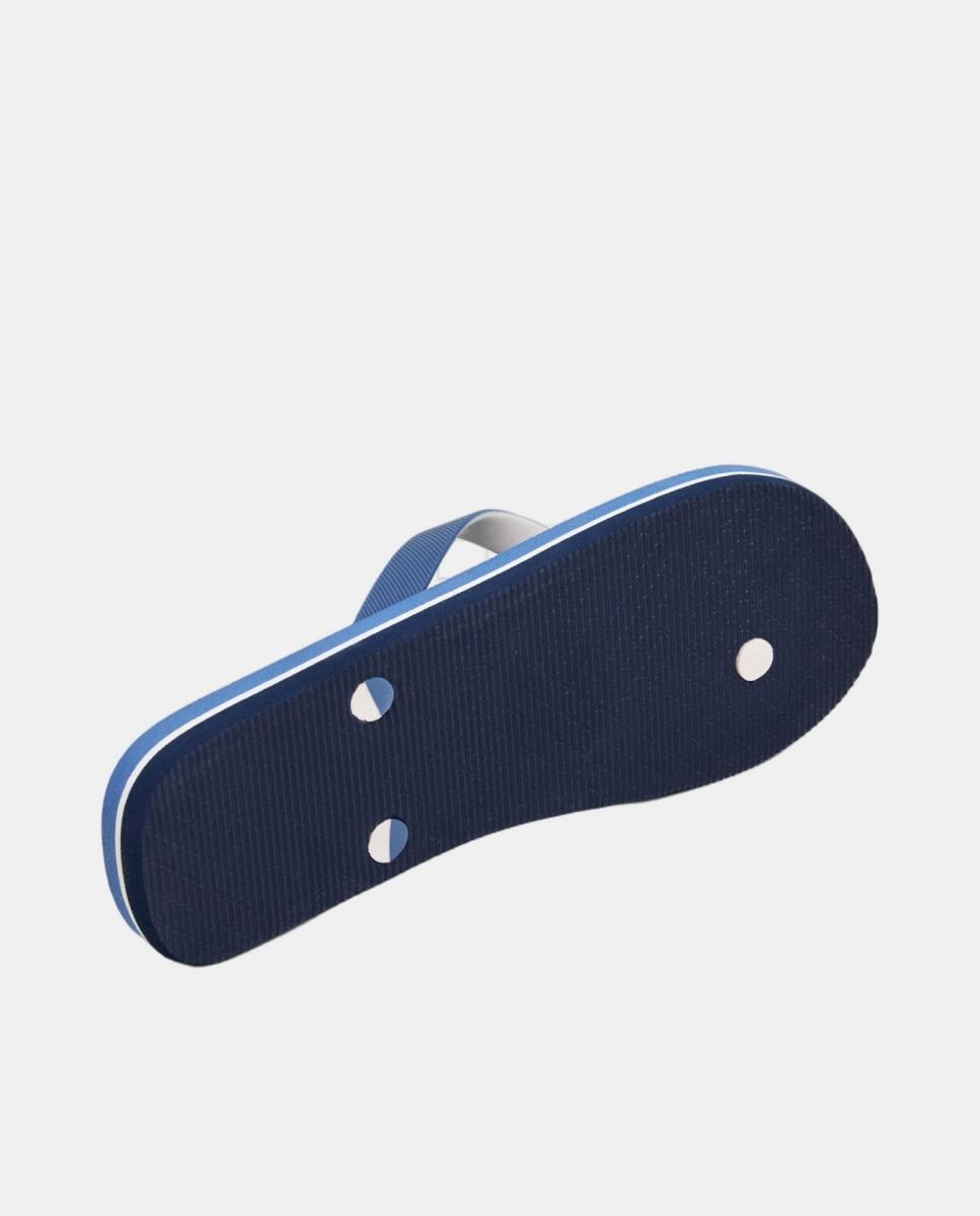 Chinelos Tipo Flip Flop com Logótipo na Tira Azul-6