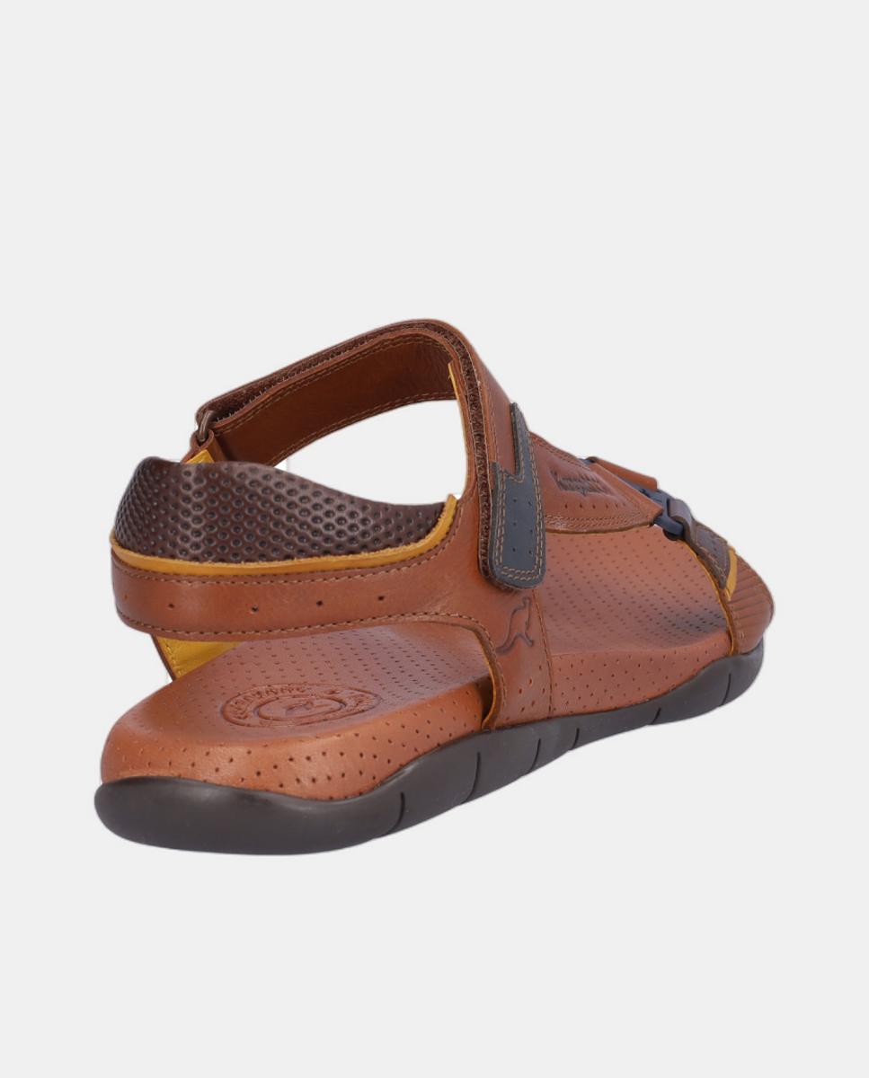 Sandálias em Pele com Velcro Couro-6